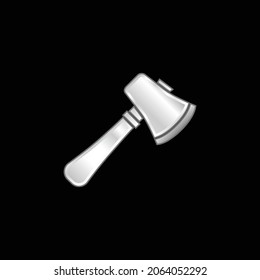 Axe silver plated metallic icon