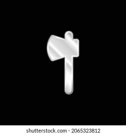 Axe silver plated metallic icon