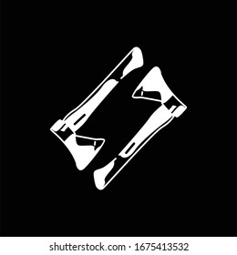 Axe With Simple Line Art Style