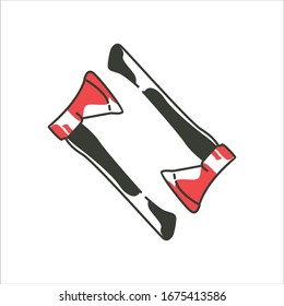 Axe With Simple Line Art Style