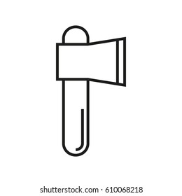 Axe In Simple Line Style Isolated On White Background. Created For Mobile, Web, Decor, Print Products, Application