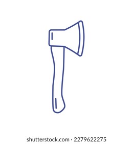 Axe, simple linear icon. Tool for construction, repair, cutting down trees, travel, tourism. Outline. Logo, symbol, sign for mobile concept and web design. Vector illustration on white background