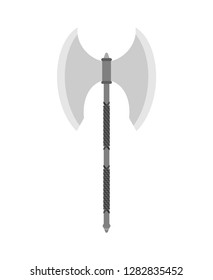 Axe slashing weapons. poleax isolated. Battle ax