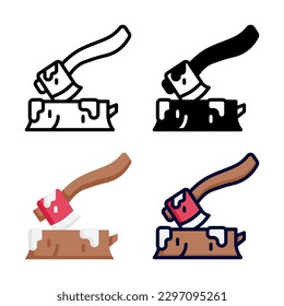 Axe snow icon set collection