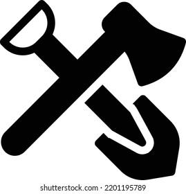 ilustración de vectores de ax spade en un fondo transparente.Símbolos de calidad premium.Icono de vector glifos para el diseño de concepto y gráfico.