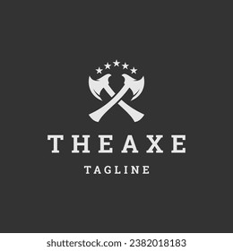 Axe star logo icon design template flat vector