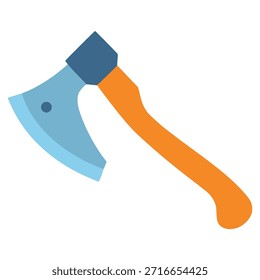 Hacha con herramienta de cabeza de acero de color plano diseño de Plantilla de Ilustración vectorial