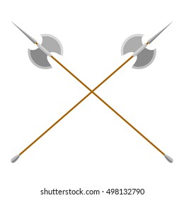 Axe steel isolated and sharp axe cartoon weapon icon isolated on white and wooden axe cartoon flat icon of handle wood work equipment vector illustration