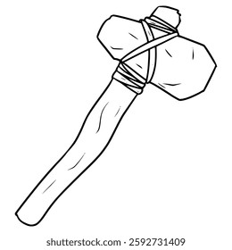 axe stone illustration hand drawn outline vector