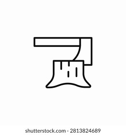 axe in stump icon sign vector