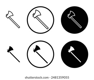 Axe thin line vector icon set.