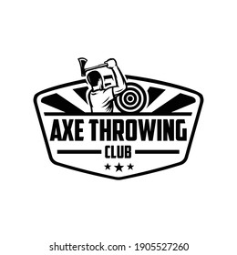Axe throwing club logo template set isolated, best used for axe throwing and carpentry. Ready made logo template set vector isolated svg