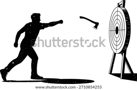 Axe throwing sport hobby vector illustration