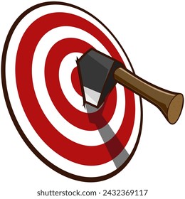 axe throwing target cartoon illustration