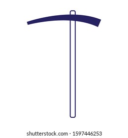 axe tool icon over white background, flat design, vector illustration