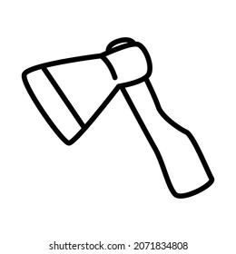 Axe tool. Isolated clip art in doodle style.