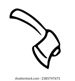 Axe tool. Isolated clip art in doodle style.