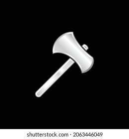 Axe Tool Outline silver plated metallic icon