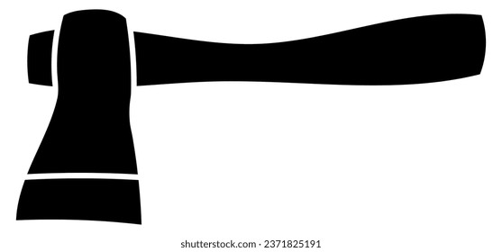Ilustración vectorial de la silueta de la vista lateral de la herramienta Ax. Aislado sobre fondo blanco