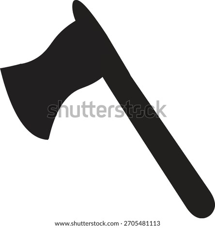 Axe tool silhouette vector, black chopping icon illustration suitable for camping, forestry, outdoor sports, and survival design themes