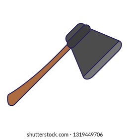 Axe tool symbol blue lines