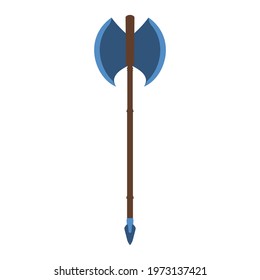 Axe tool vector illustration wood weapon symbol icon. Heavy axe blade warrior weapon equipment. Handle ex hatchet sharp object. Cartoon silhouette viking weapon element. Adventure warrior symbol