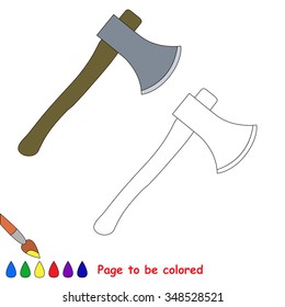 Axe toy in vector cartoon to be colored. Coloring book for children.