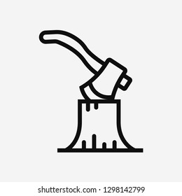 Axe tree concept line icon. Simple element illustration. Axe tree concept outline symbol design. Can be used for web and mobile UI/UX . Modern vector style