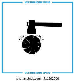 Axe and tree icon vector illustration EPS 10.