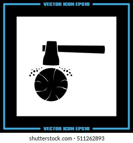 Axe and tree icon vector illustration EPS 10.