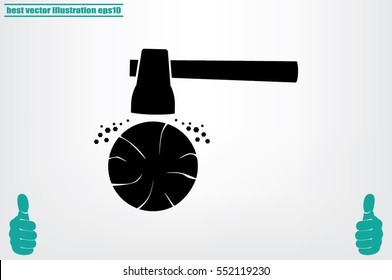 Axe and tree icon vector illustration EPS 10.
