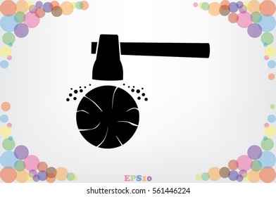 Axe and tree icon vector illustration.