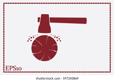 Axe and tree icon vector illustration.