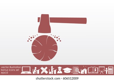 Axe and tree icon vector illustration EPS 10.