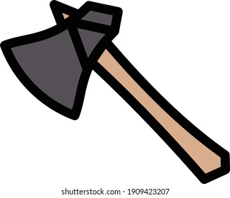 Axe Vector Color Line Icon