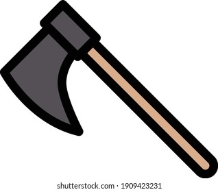 axe vector color line icon