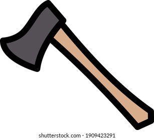 axe vector color line icon