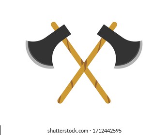 Corros vectoriales de hacha aislados en fondo transparente, concepto de logotipo de hacha