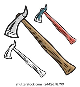 Axe Vector design. Crossed Axe. Crossed Firefighter Axe. Fire Service Fireman Axe