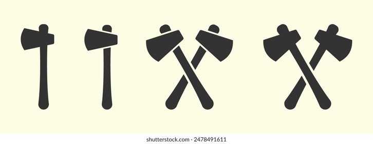 Axe vector flat icons set