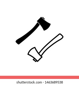 Axe vector icon, fill and outline symbol. Simple, flat design for web or mobile app