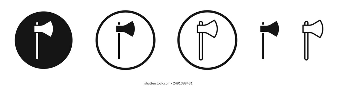 Axe vector icon set in black and white color.