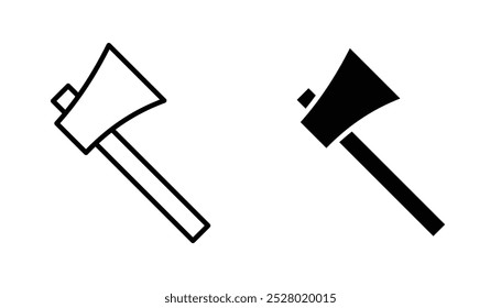 Axe vector icon set in black and white color.