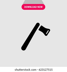 Axe Vector Icon, The symbol of hatchet. Simple, modern flat vector illustration for mobile app, website or desktop app  