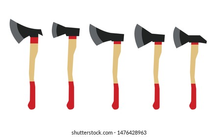 Axe vector icons isolated on white background