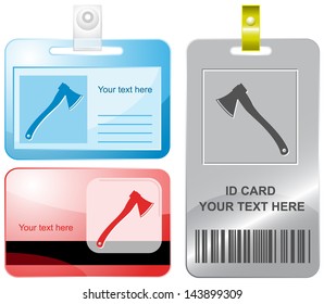 Axe. Vector id cards.