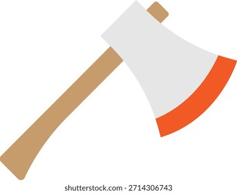 Axe Vector Illustration with Bloody Blade