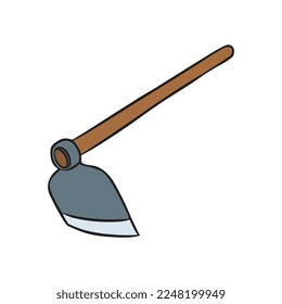 Axe vector illustration. Cartoon axe. Axe hand draw isolated.