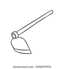Axe vector illustration. Cartoon axe. Axe hand draw isolated.