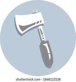 Axt, Vektorgrafik von cooler schwarz-grauer Eisenaxe, minimalistisches Flachdesign